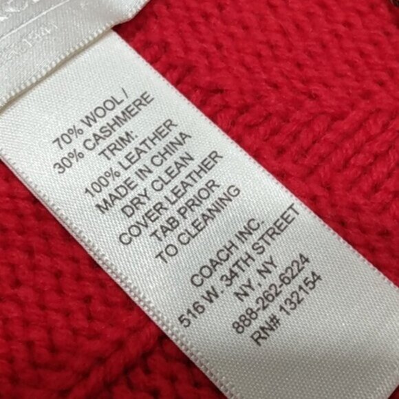 NEW, Coach Cashmere Wool Blend Signature Logo Cable Knit Scarf Shawl - Picture 14 of 16